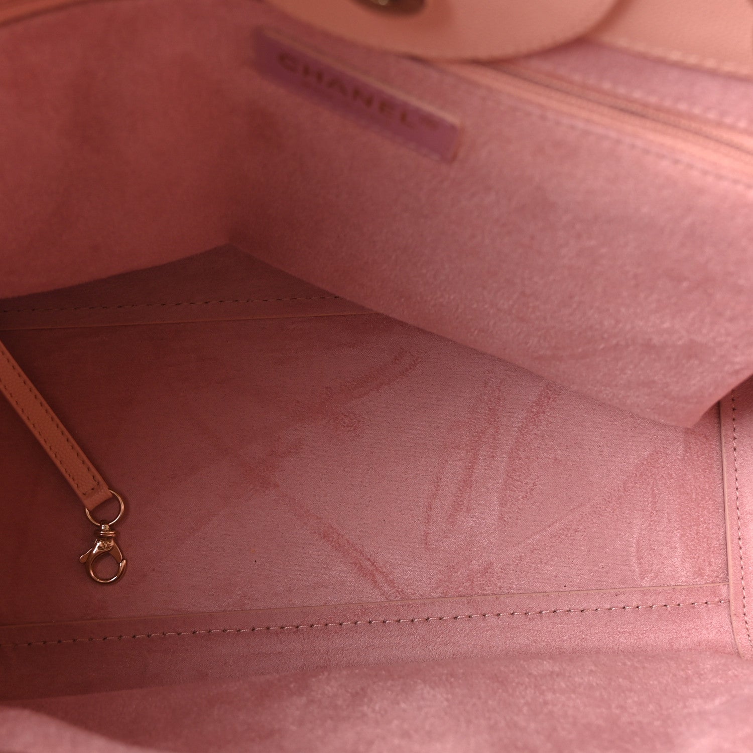 Chanel Caviar Small Studded Deauville Tote Light Pink 5 of 11