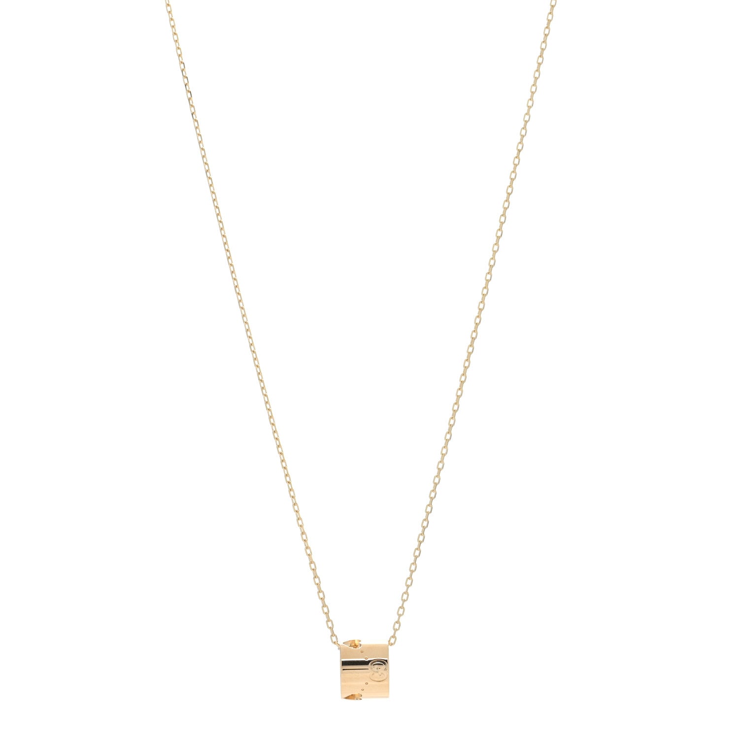 Gucci 18K Yellow Gold Icon Heart Twirl Pendant Necklace 1 of 4