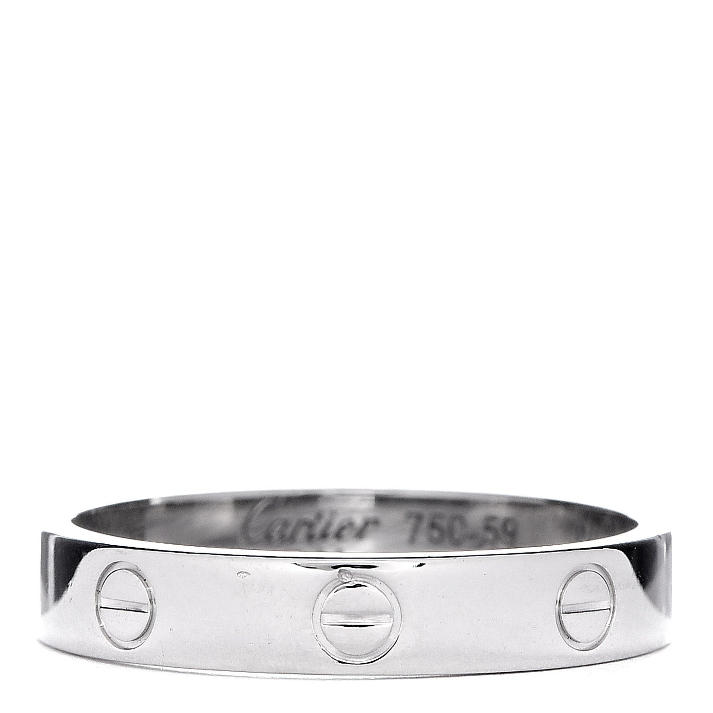 18K White Gold 3.5mm LOVE Wedding Band Ring 59 8.75