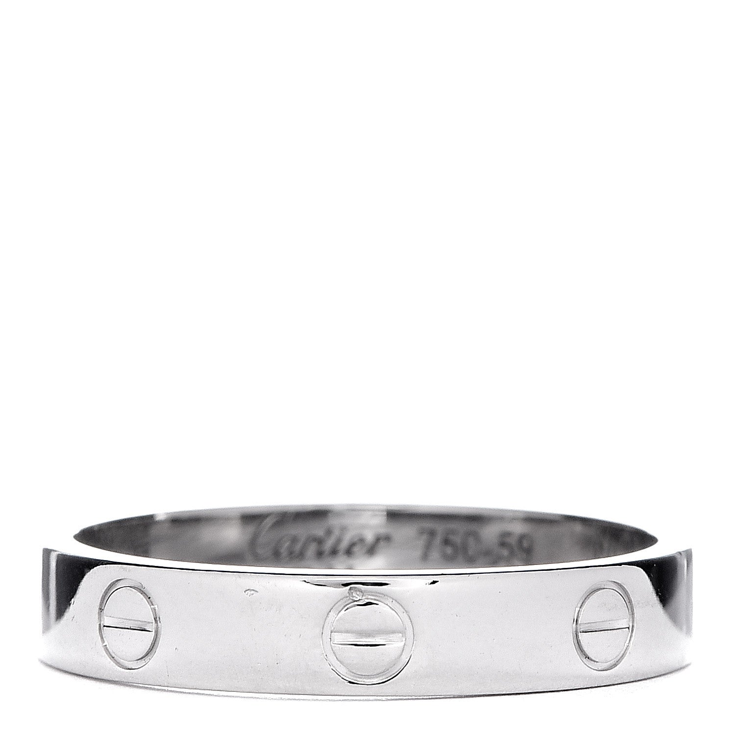 Cartier 18K White Gold 3.5mm LOVE Wedding Band Ring 59 8.75 1 of 4