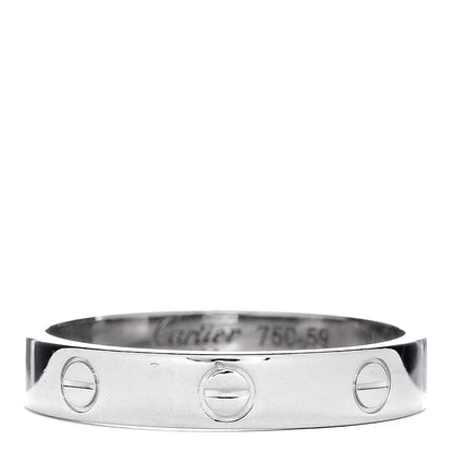 Cartier 18K White Gold 3.5mm LOVE Wedding Band Ring 59 8.75 1 of 4