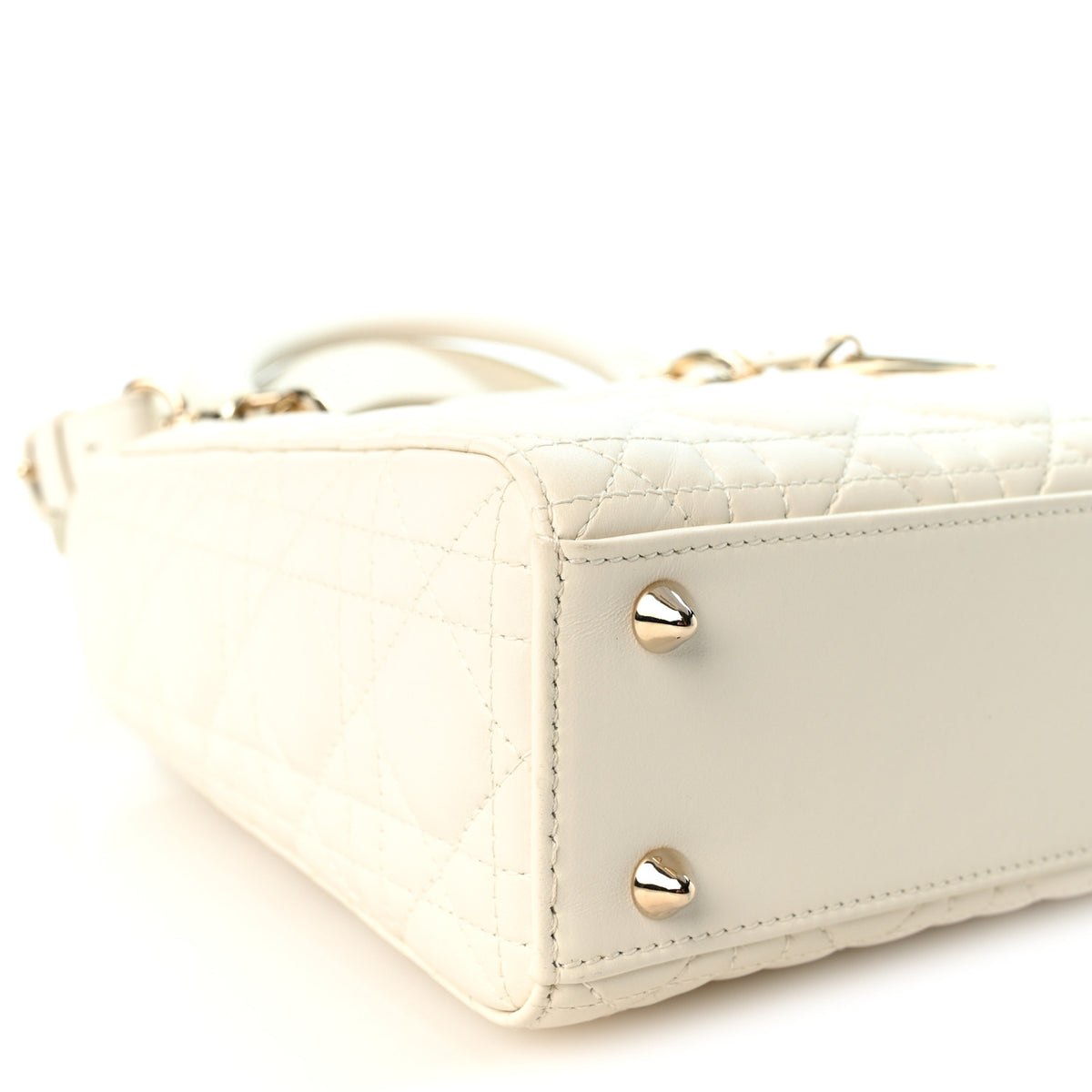 Christian Dior Lambskin Cannage Small My ABCDior Lady Dior White 9 of 10