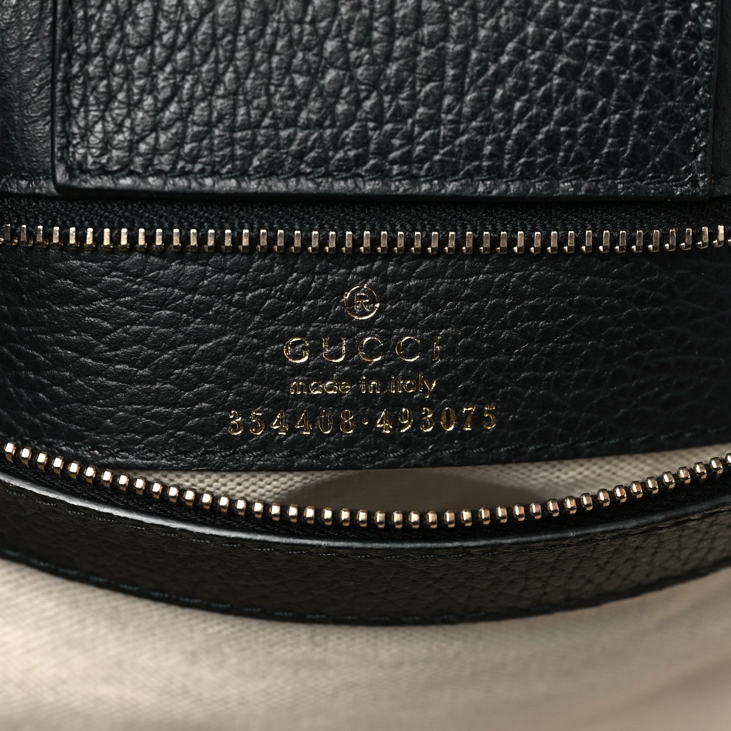 Gucci Pebbled Calfskin Small Swing Tote Black 6 of 9