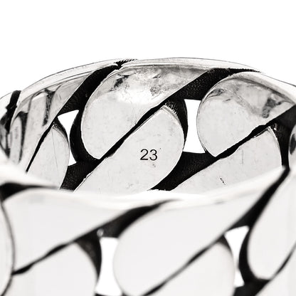 Gucci Sterling Silver Interlocking G Chainlink Wide Band Ring 63 10.25 6 of 6