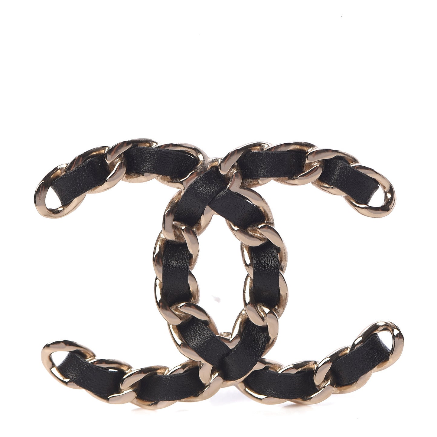Lambskin Calfskin Chain CC Bandana Black Gold