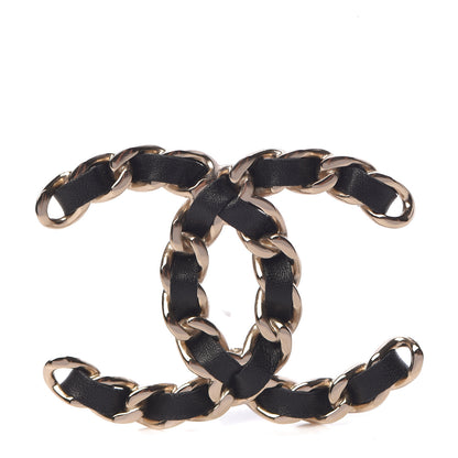Chanel Lambskin Calfskin Chain CC Bandana Black Gold 5 of 12