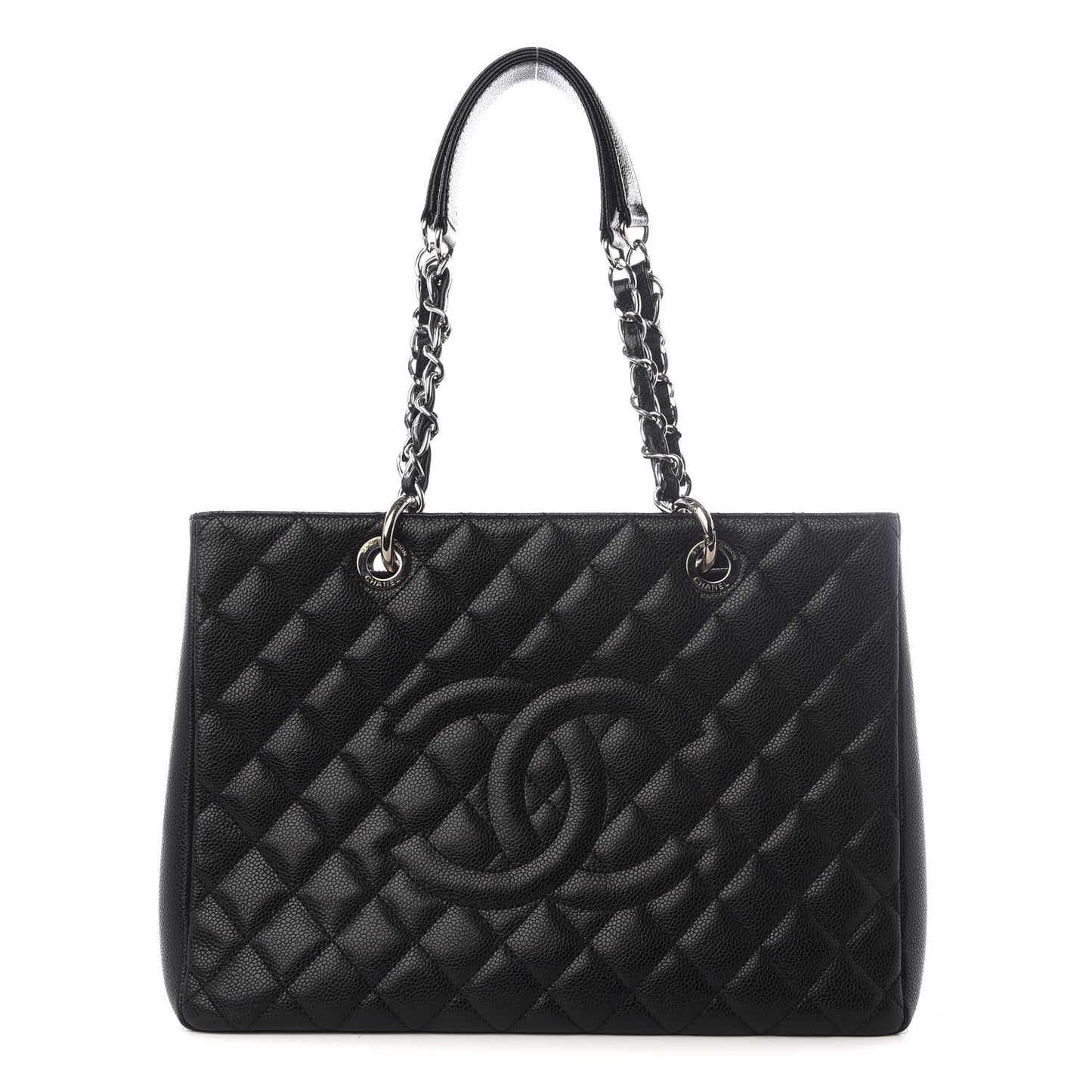 Caviar Quilted Grand Shopping Tote GST Black