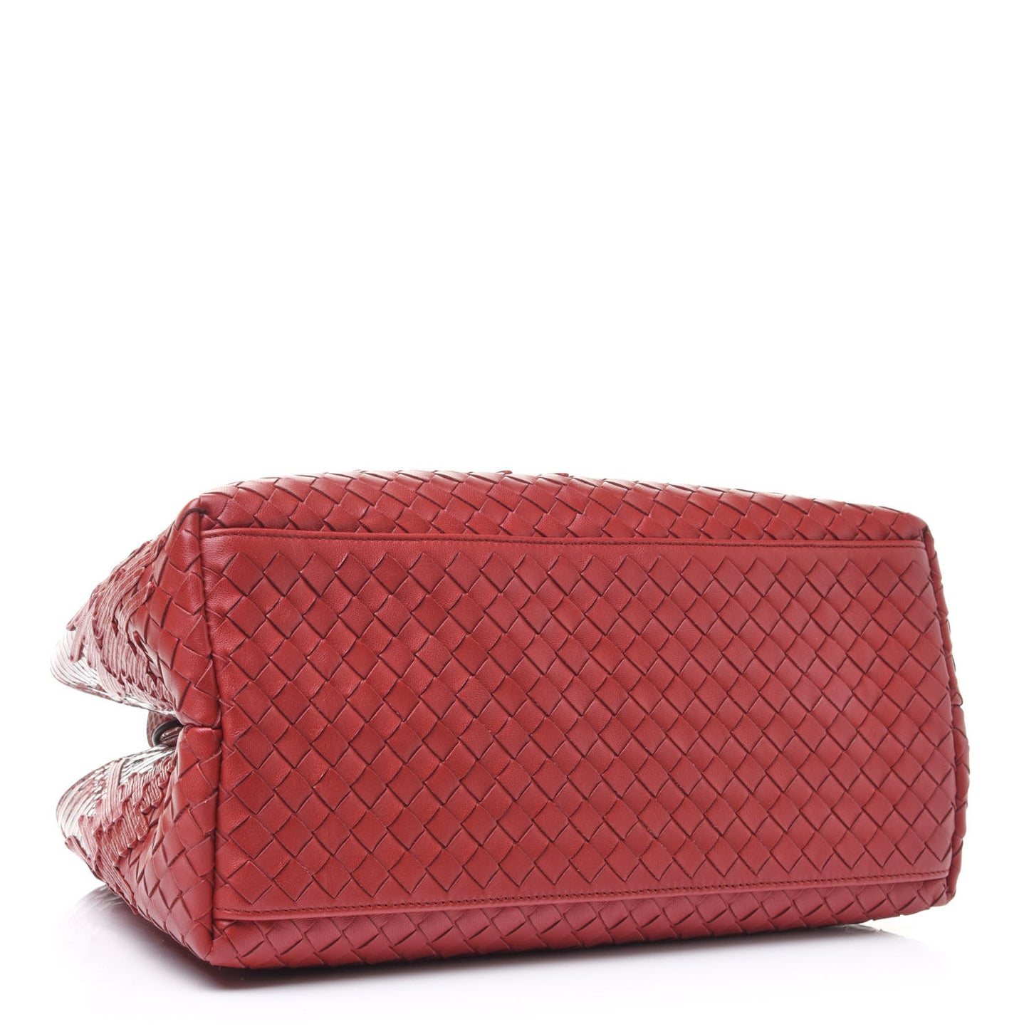 Nappa Intrecciato Snakeskin Large Flow Wave Tote Red