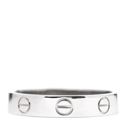 Cartier 18K White Gold 3.5mm LOVE Wedding Band Ring 53 6.25 3 of 5