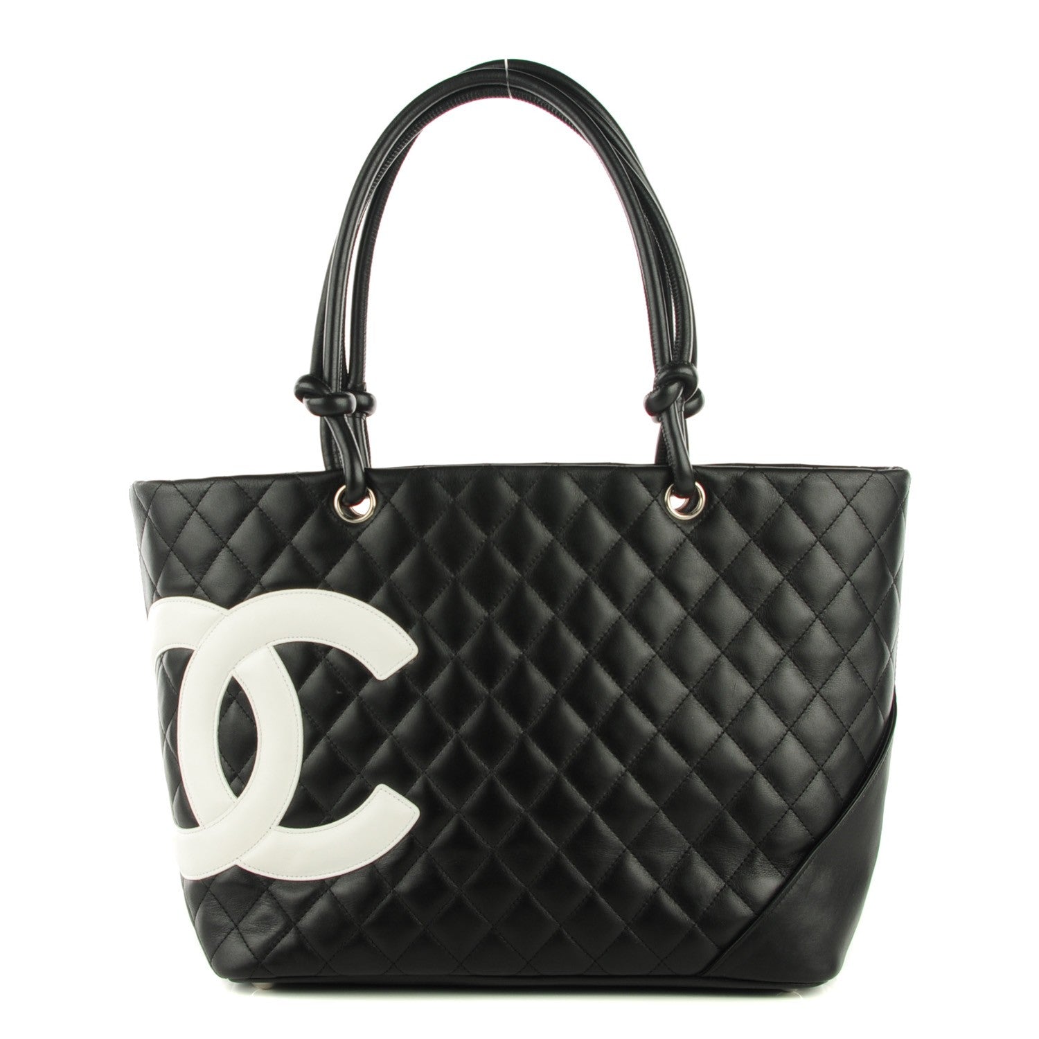 Chanel Calfskin Quilted Large Cambon Tote Black White 1 of 7