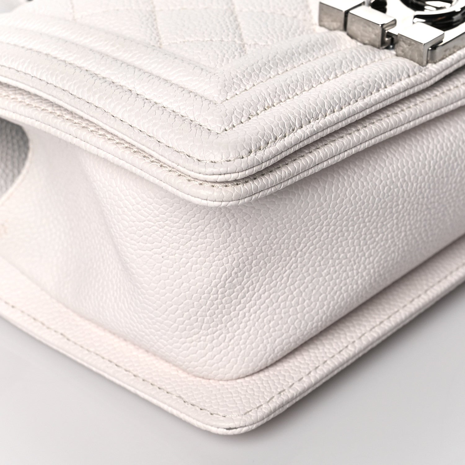 Chanel Caviar Quilted Small Boy Flap White 8 of 10