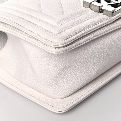 Chanel Caviar Quilted Small Boy Flap White 8 of 10
