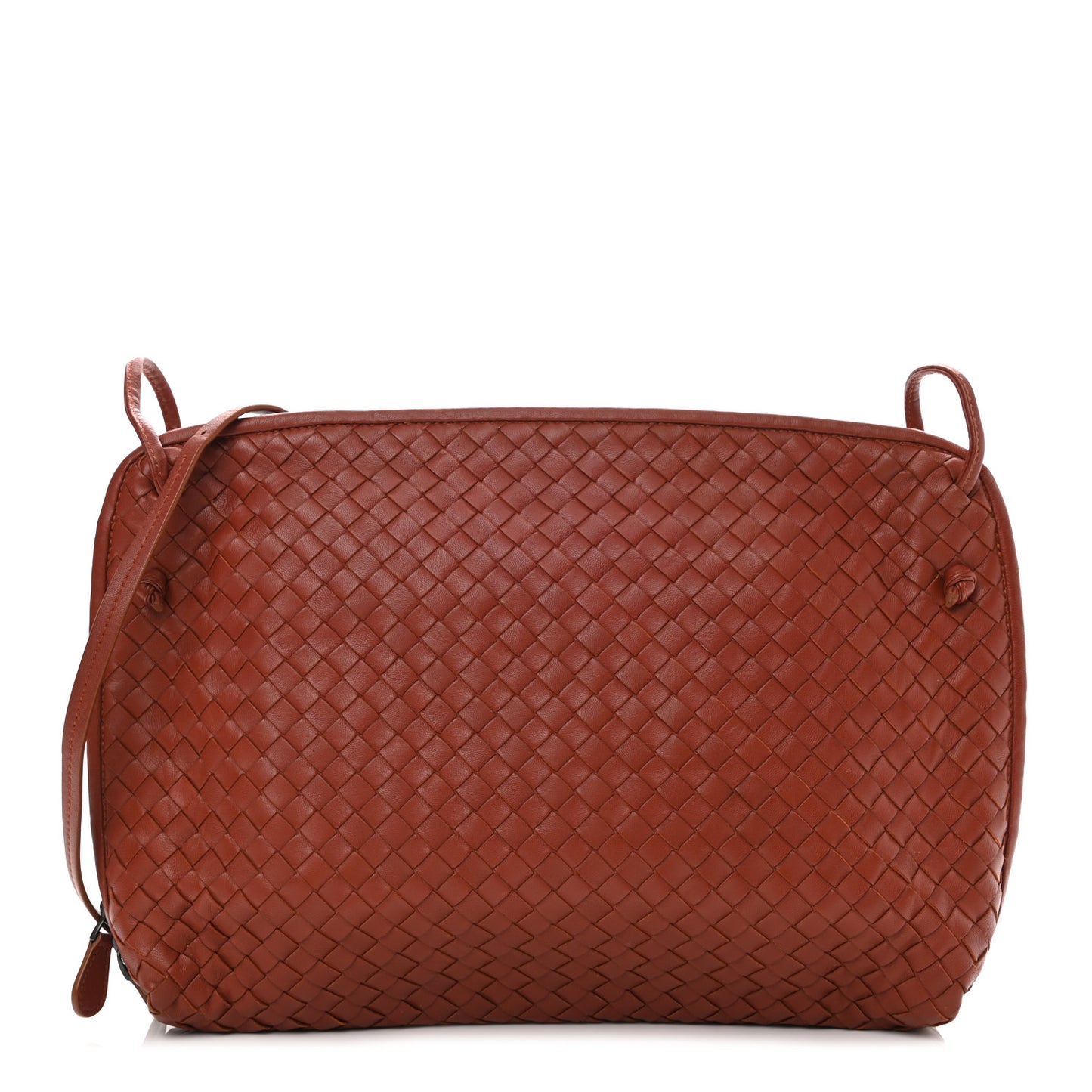 Nappa Intrecciato Nodini Crossbody Messenger Terracota
