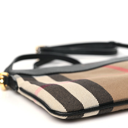 Burberry House Check Derby Peyton Crossbody Clutch Bag Black 8 of 9