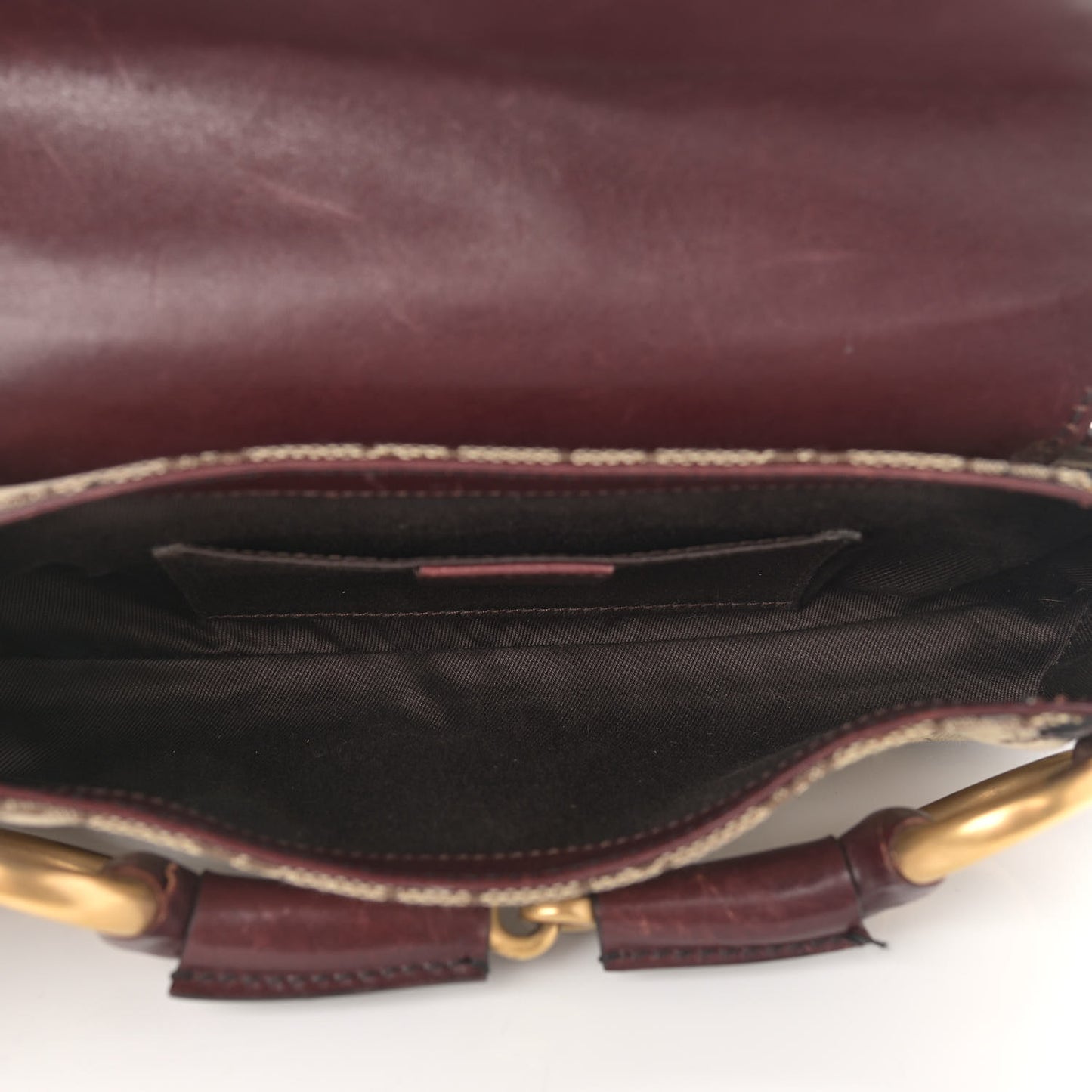 Monogram Studded Horsebit Clutch Bordeaux