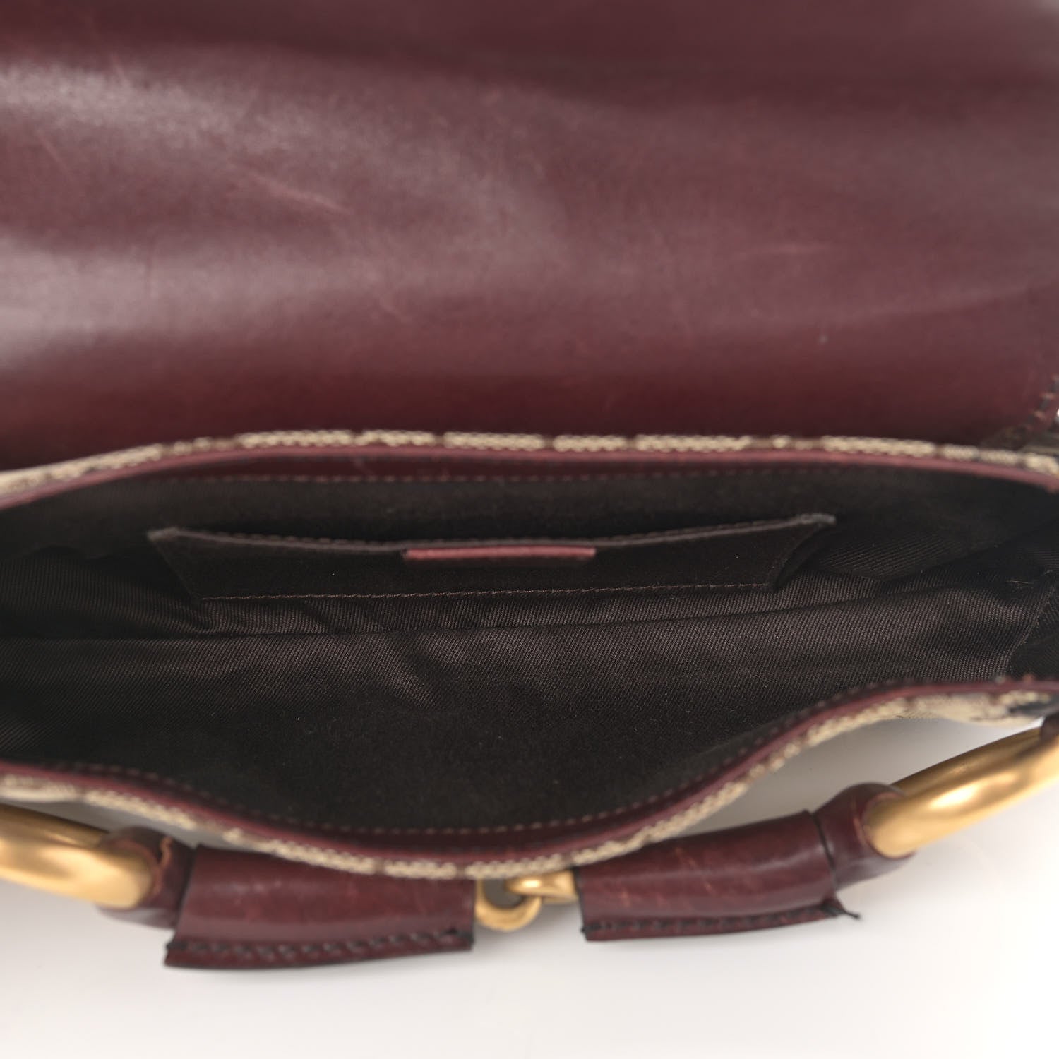 Gucci Monogram Studded Horsebit Clutch Bordeaux 4 of 12