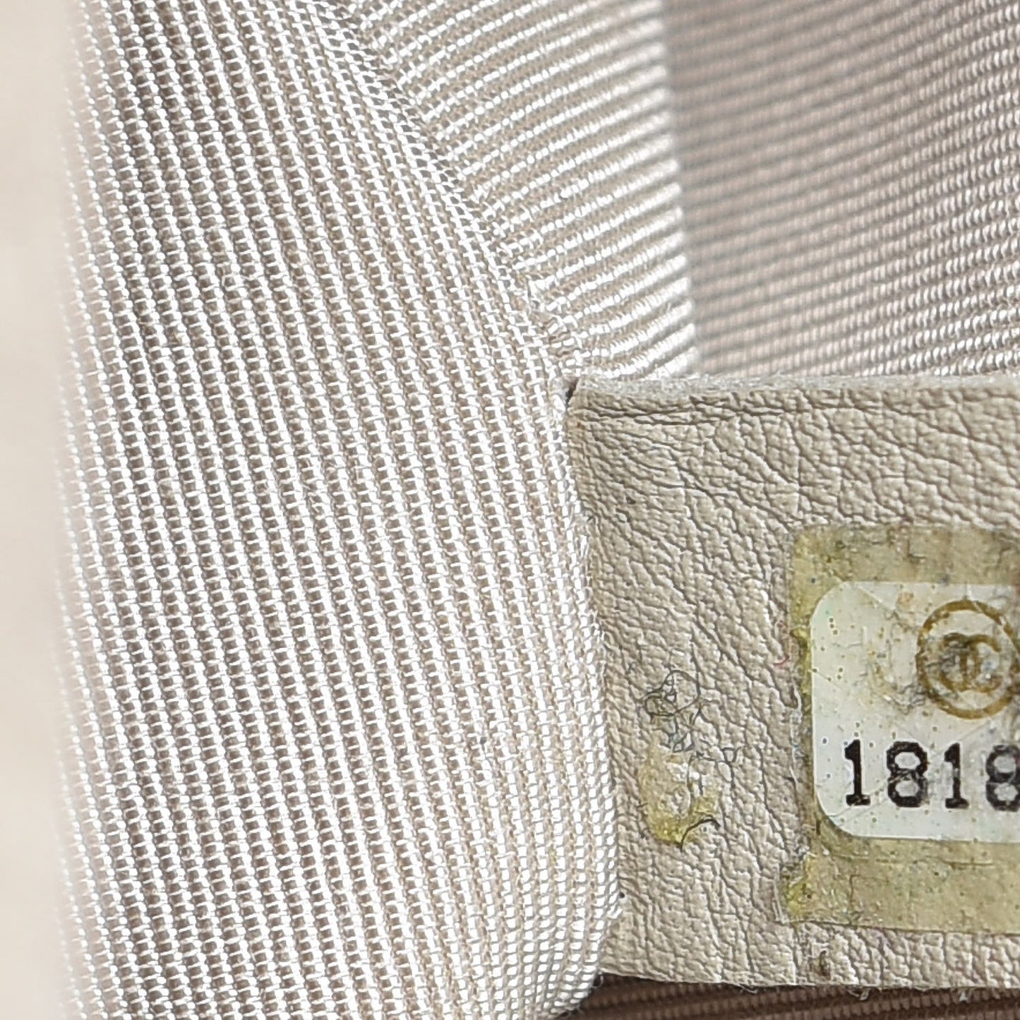 Iridescent Calfskin Quilted Large Boy Flap Beige