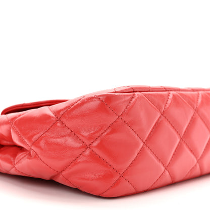 Chanel Shiny Crumpled Calfskin Quilted Wavy CC Hobo Red 9 of 10