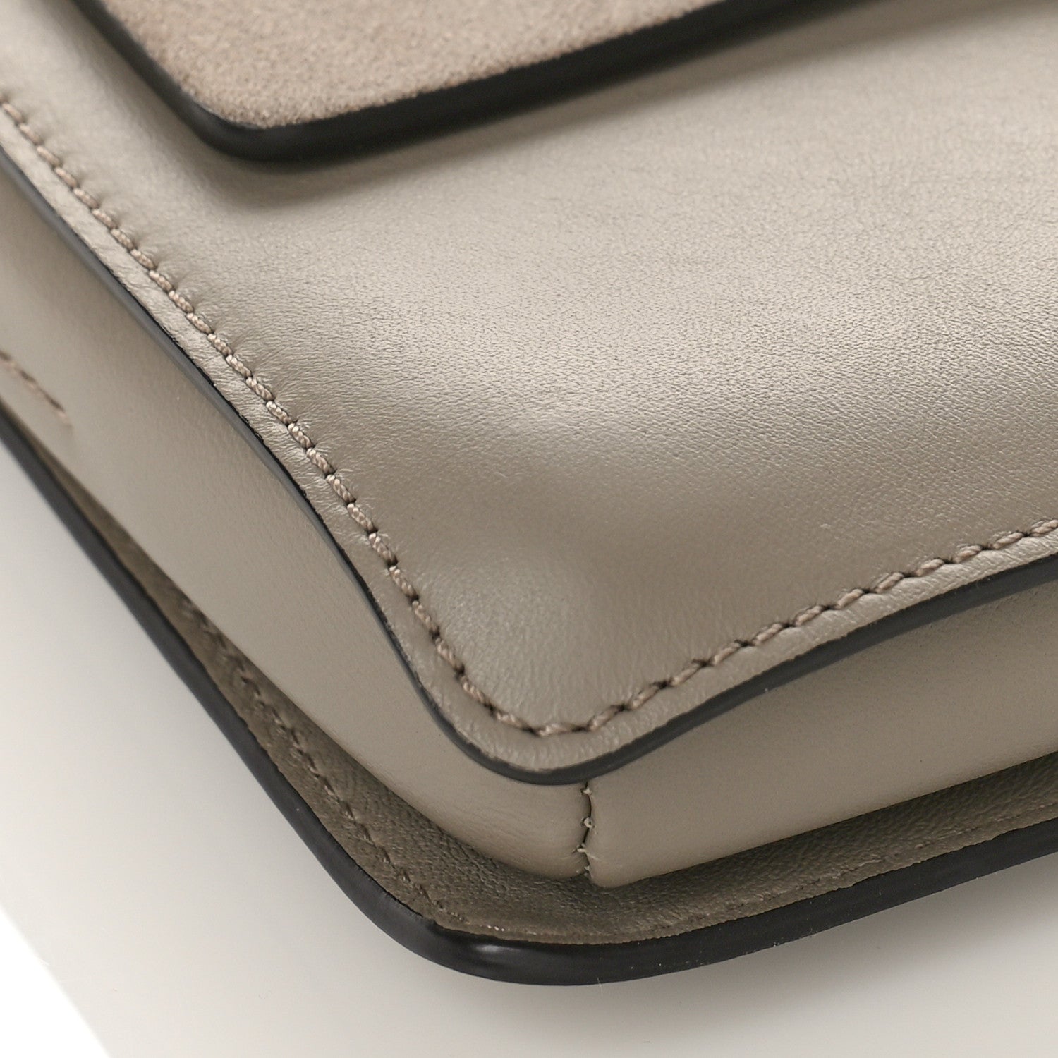 Chloe Suede Calfskin Small Faye Shoulder Bag Motty Grey 7 of 9