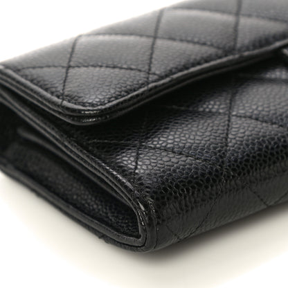 Chanel Caviar Quilted Large Gusset Flap Wallet Black 10 of 12