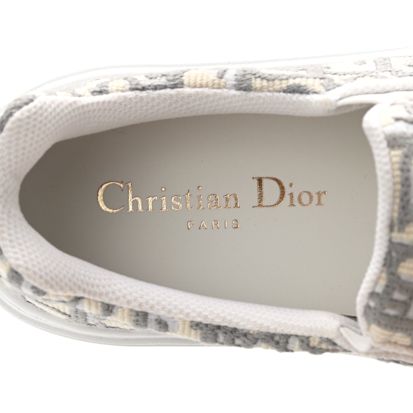 Canvas Oblique Embroidered Womens Solar Slip On Sneakers 37 Grey Stone