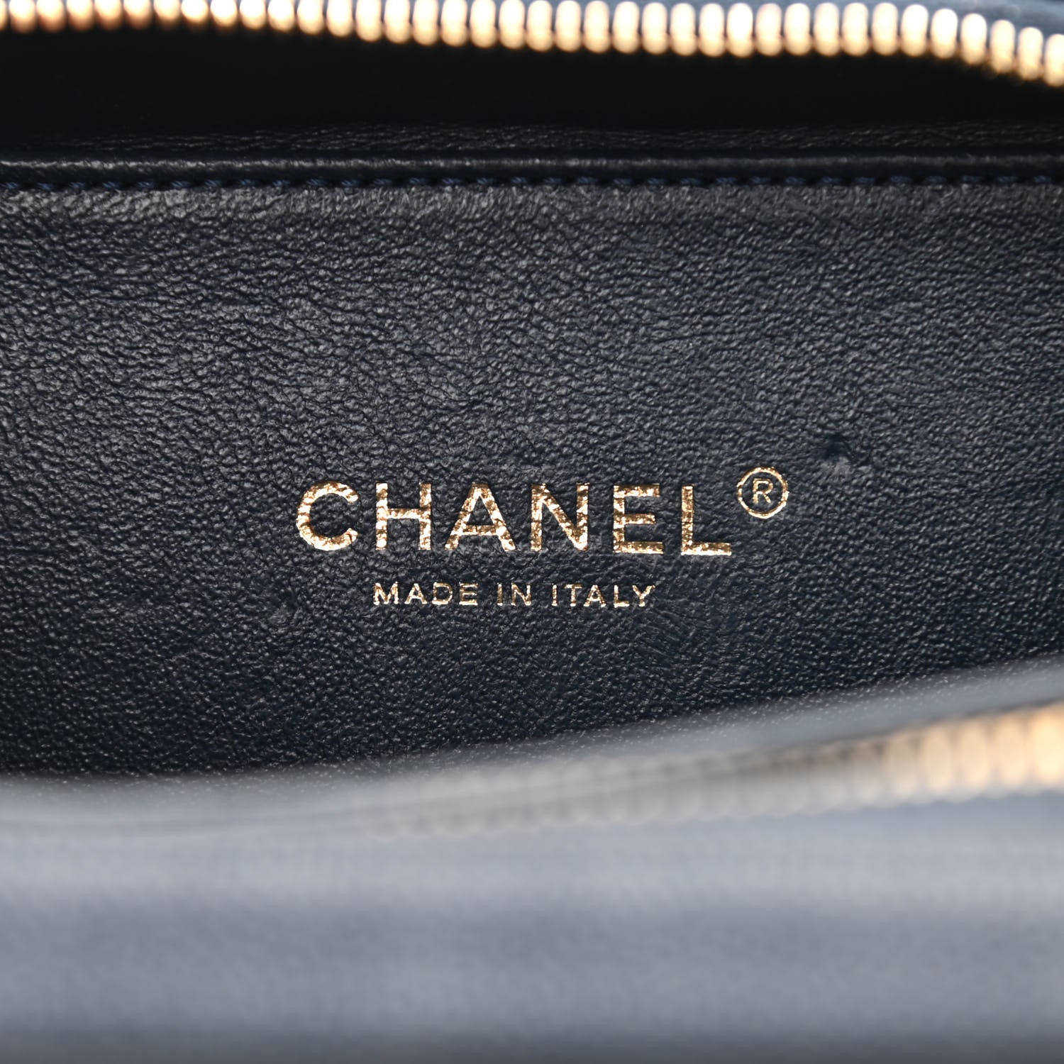 Chanel Caviar Quilted Small CC Filigree Vanity Case Navy 6 of 12