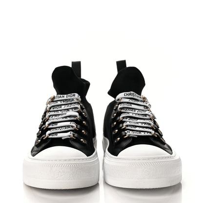 Christian Dior Technical Knit Calfskin Womens Walk'N'Dior High Top Sneakers 38.5 Black 2 of 8