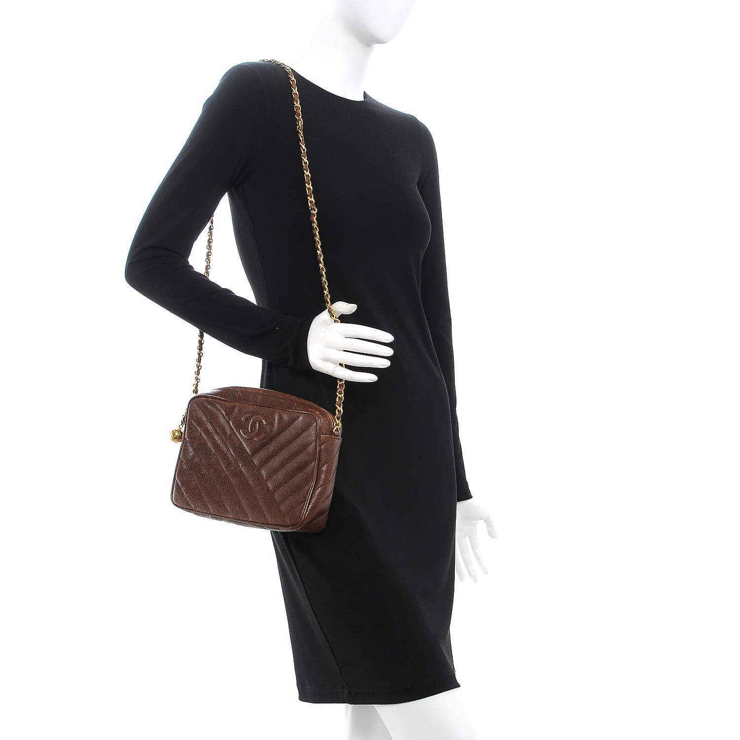 Chanel Caviar Camera Case Brown 2 of 17