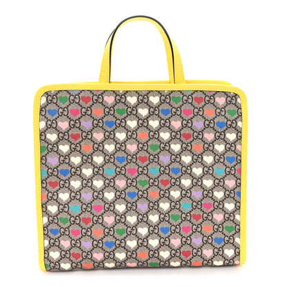 Gucci GG Supreme Monogram Hearts Childrens Tote Beige Ebony Multicolor Freesia 1 of 10