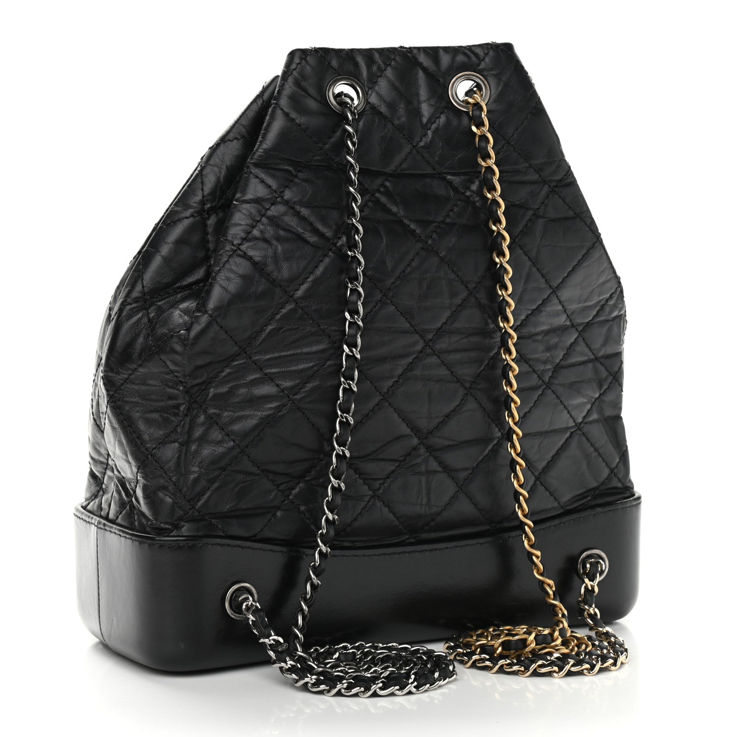 Chanel Aged Calfskin Quilted Gabrielle Backpack Black 2 of 11