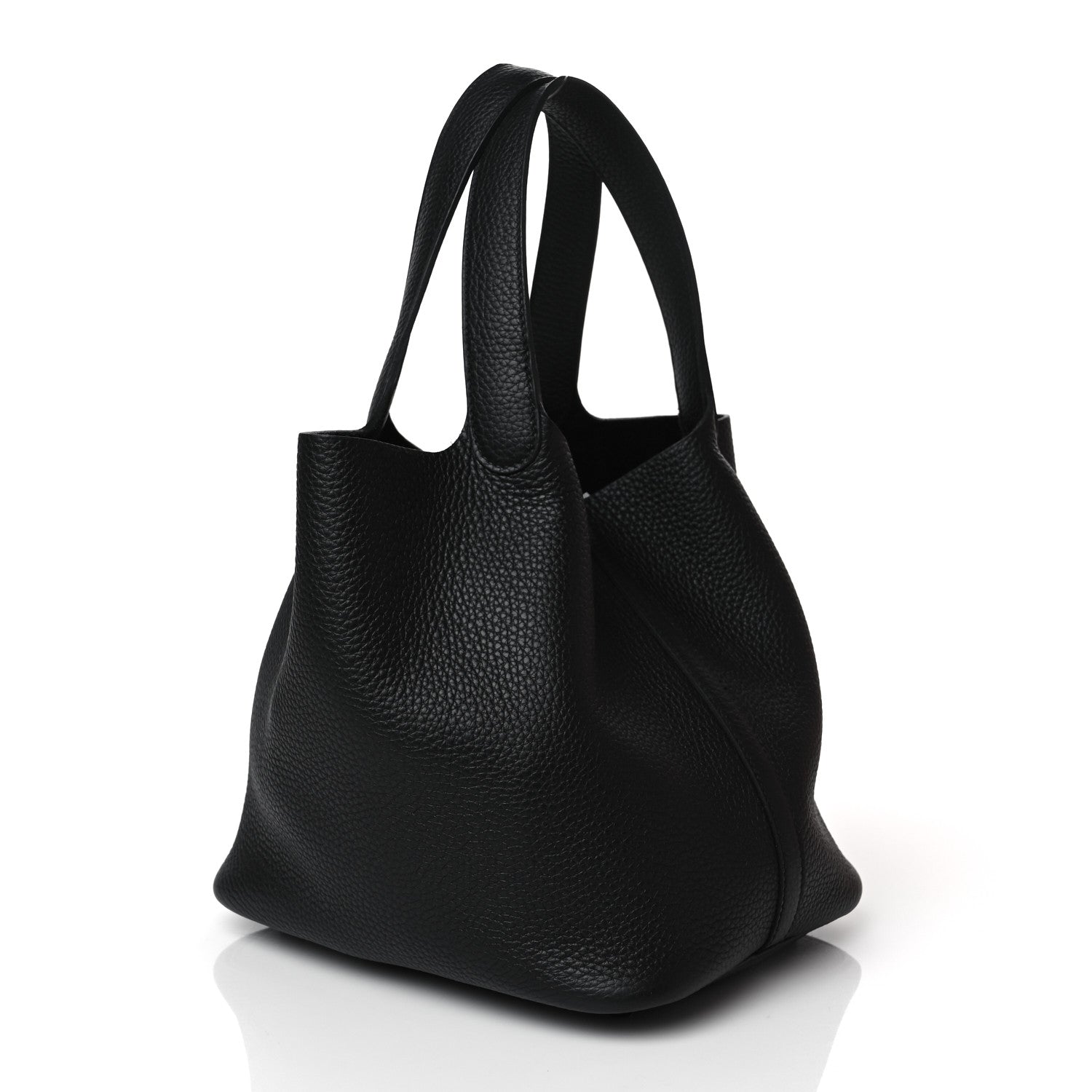 Hermes Taurillon Clemence Monochrome Picotin Lock 22 MM Black 3 of 11