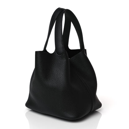 Hermes Taurillon Clemence Monochrome Picotin Lock 22 MM Black 3 of 11