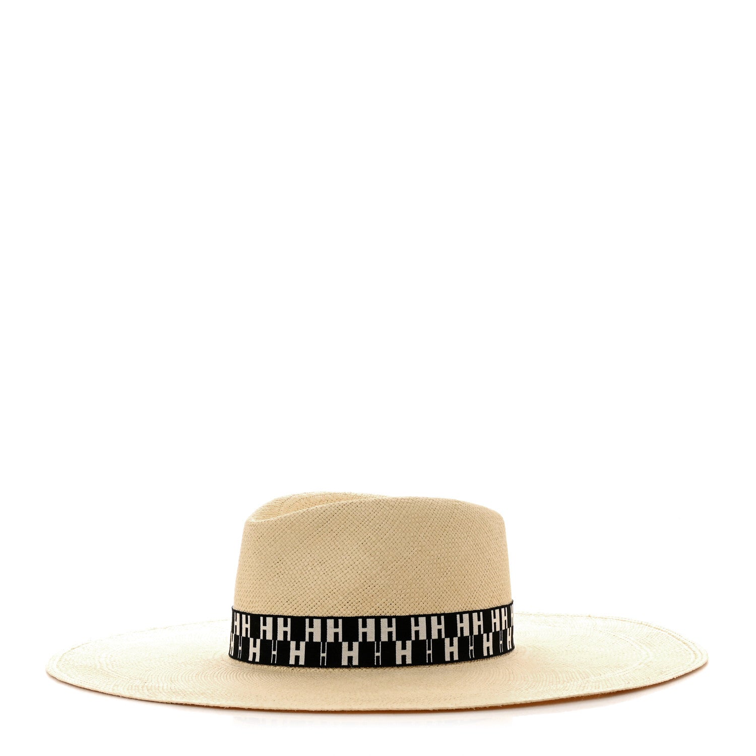 Hermes Straw Arizona Panama Brisa Hat 57 Naturel Ecru Black 1 of 9