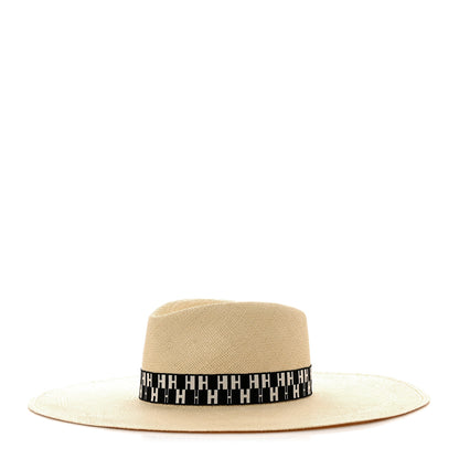 Hermes Straw Arizona Panama Brisa Hat 57 Naturel Ecru Black 1 of 9
