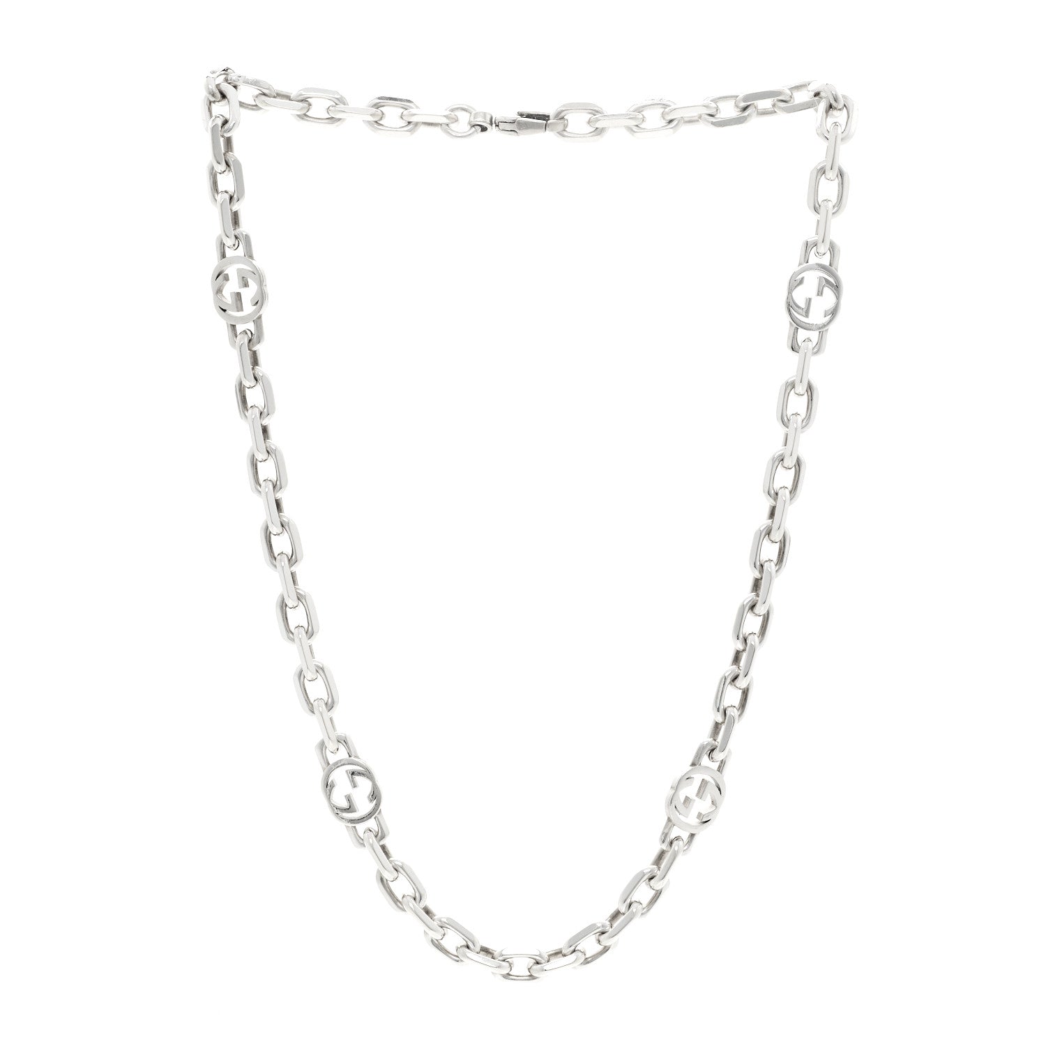 Gucci Sterling Silver Interlocking GG Chain Necklace 3 of 4