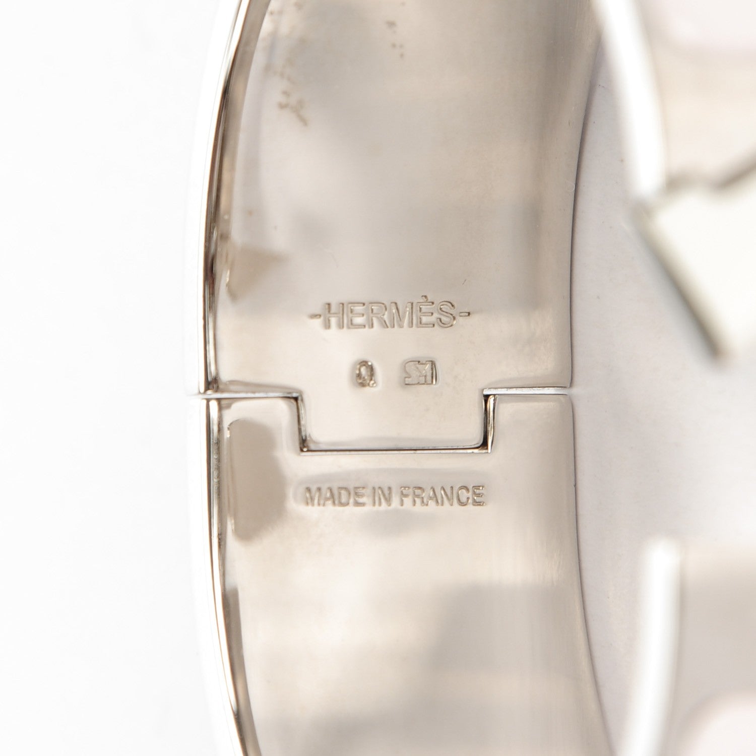 Hermes Enamel Wide Clic Clac H Bracelet GM Rose Nymph White 5 of 6