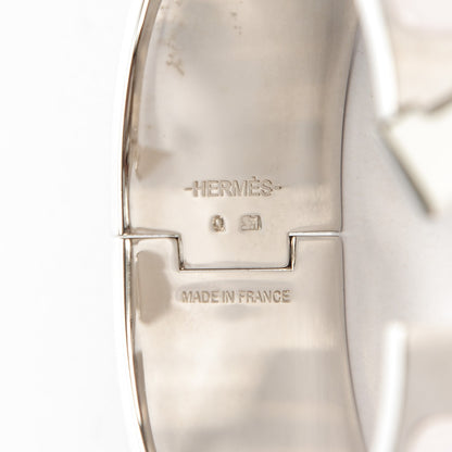 Hermes Enamel Wide Clic Clac H Bracelet GM Rose Nymph White 5 of 6