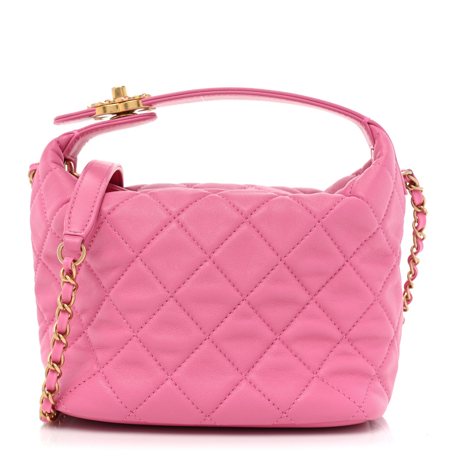 Chanel Lambskin Quilted Perfect Meeting Hobo Pink 1 of 8