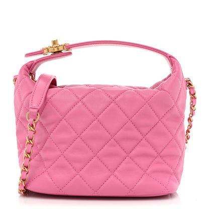 Chanel Lambskin Quilted Perfect Meeting Hobo Pink 1 of 8