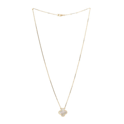 Van Cleef & Arpels 18K Yellow Gold Mother of Pearl Vintage Alhambra Pendant Necklace 3 of 6
