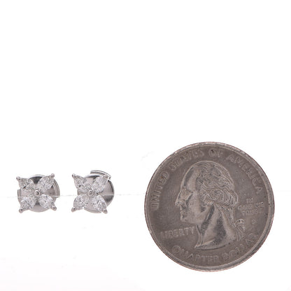 Tiffany Platinum Diamond .64ct Small Victoria Earrings 2 of 5