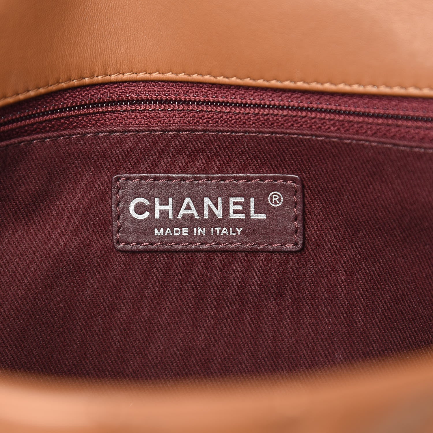 Chanel Lambskin Chevron Double Stitch Jumbo Single Flap Camel 6 of 13
