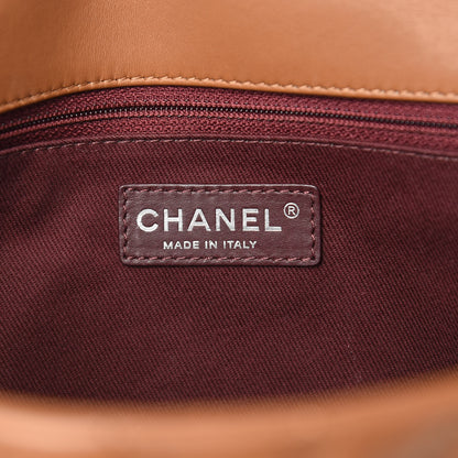 Chanel Lambskin Chevron Double Stitch Jumbo Single Flap Camel 6 of 13