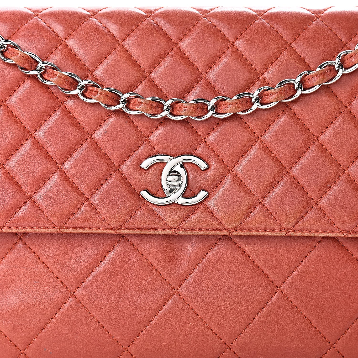 Chanel Calfskin Quilted In The Business Flap Bag Orange 8 of 26