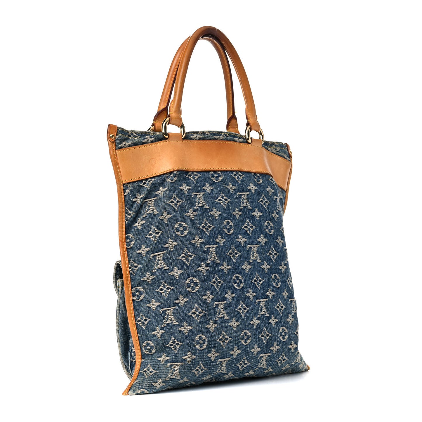Monogram Denim Sac Plat Blue