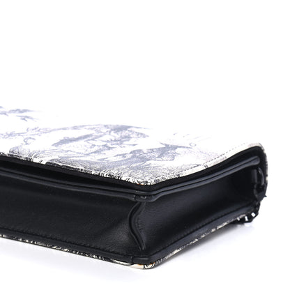 Christian Dior Calfskin Toile de Jouy Carnivora Wallet On Chain Pouch White 8 of 8