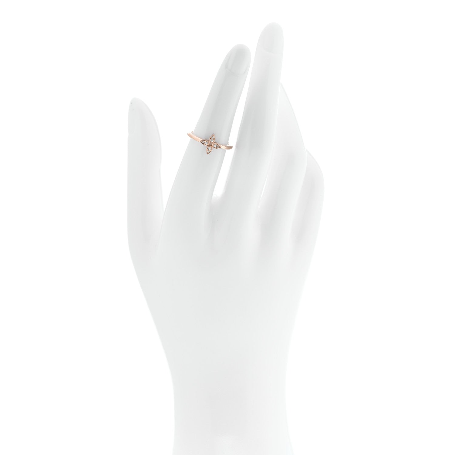 Louis Vuitton 18K Pink Gold Diamond Idylle Blossom Single Ring 50 5.25 2 of 5