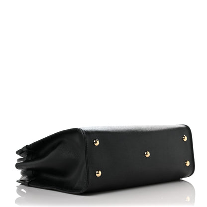 Salvatore Ferragamo Hammered Calfskin Briana Tote Black 4 of 10