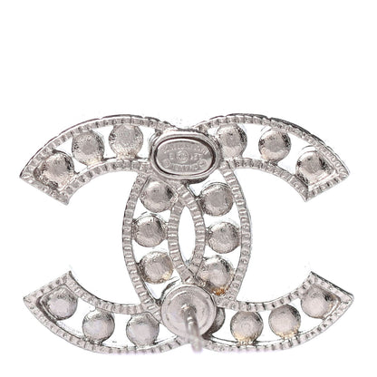 Chanel Crystal CC Earrings Silver 4 of 4