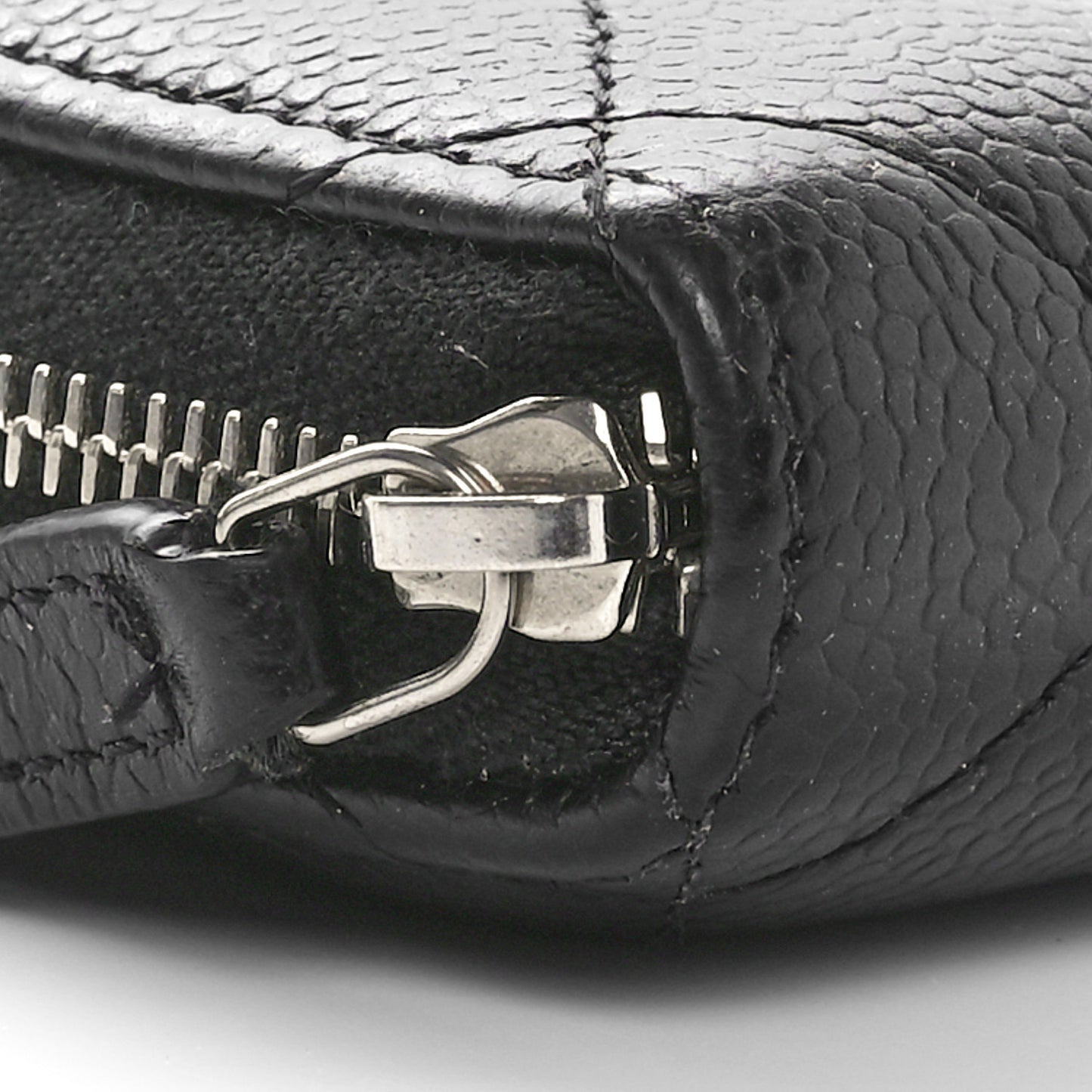 Caviar Quilted Zip Coin Purse Black